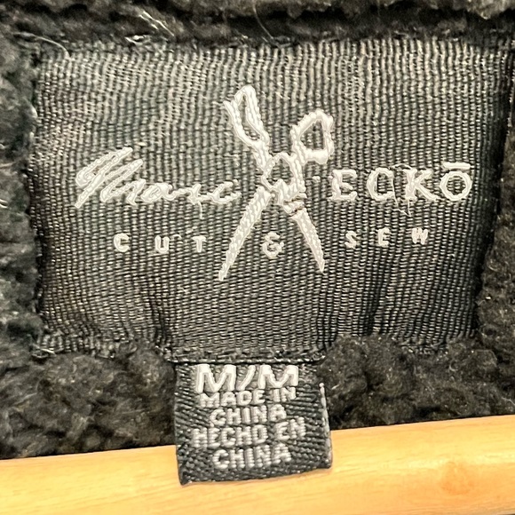 Marc Ecko - Men’s Medium - Fuzzy Black & Grey Hoodie - - Picture 12 of 16